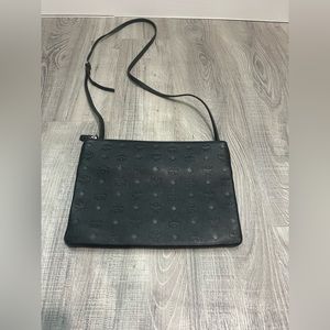 MCM  GENUINE AREN shoulder /crossbody black leather Pouch handbag-like NEW!